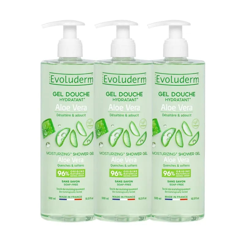 Lote de 3 geles de ducha hidratantes de aloe vera