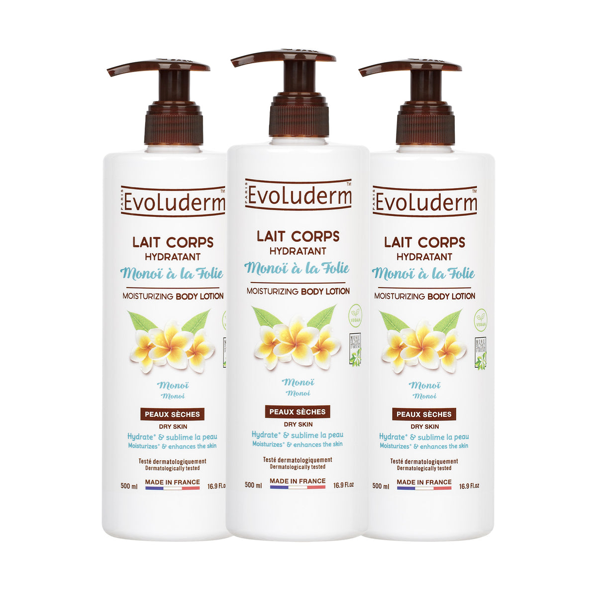 Set of 3 "Monoï à la Folie" Body Lotion 500ml