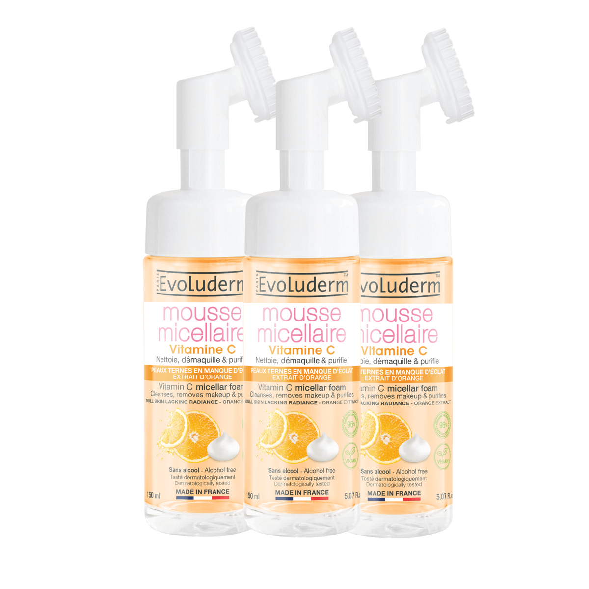 Lote de 3 espumas micelares con vitamina C