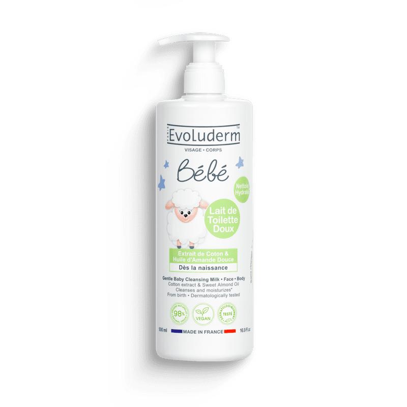 Leche limpiadora suave para el rostro y el cuerpo del bebé