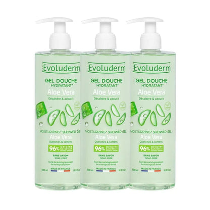 Lote de 3 geles de ducha hidratantes de aloe vera