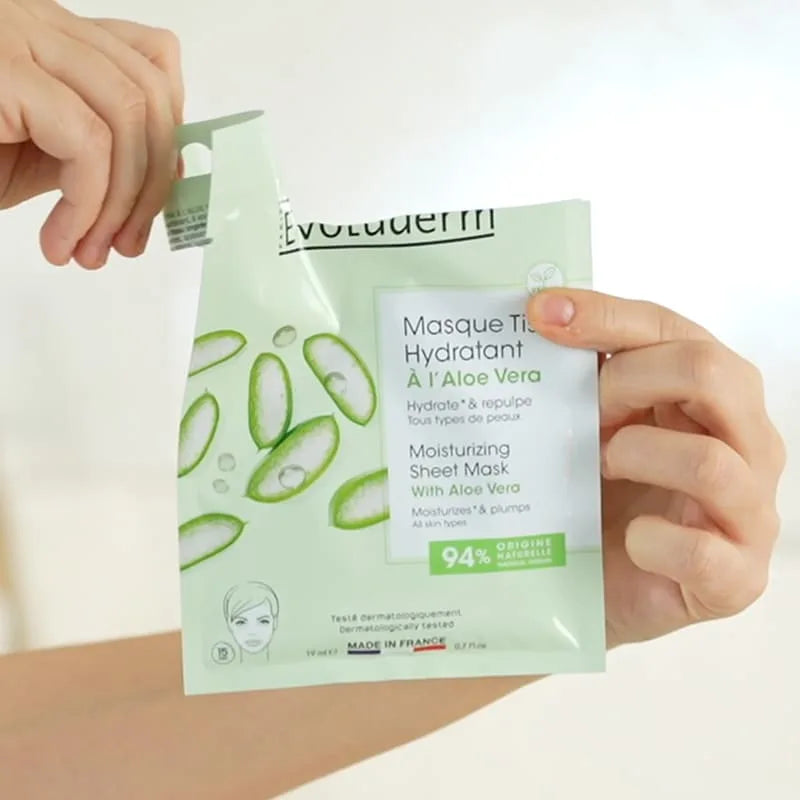 Routine Visage Aloe Vera contenant 4 produits de la marque Evoluderm