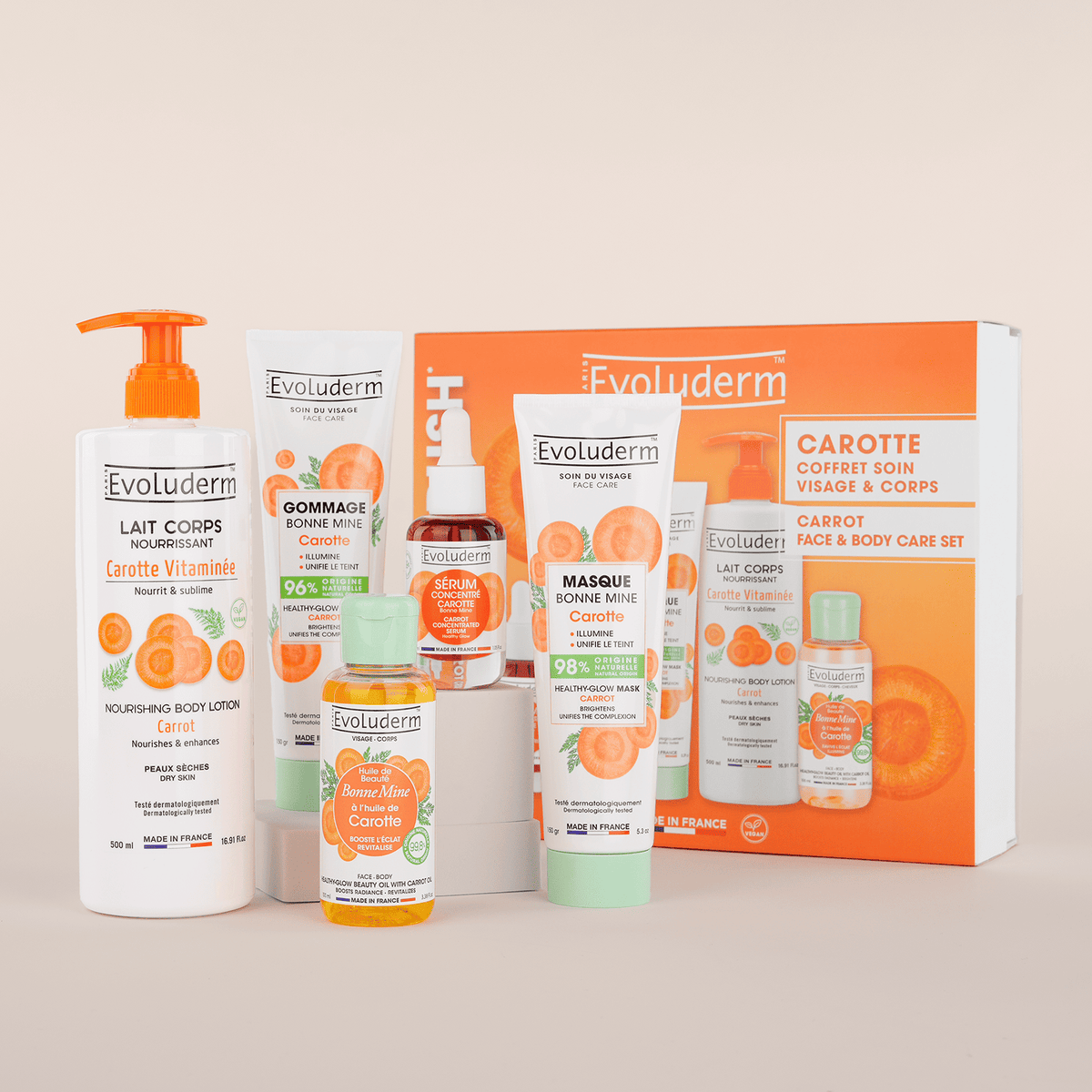 Set para el rostro y el cuerpo 100 % zanahoria