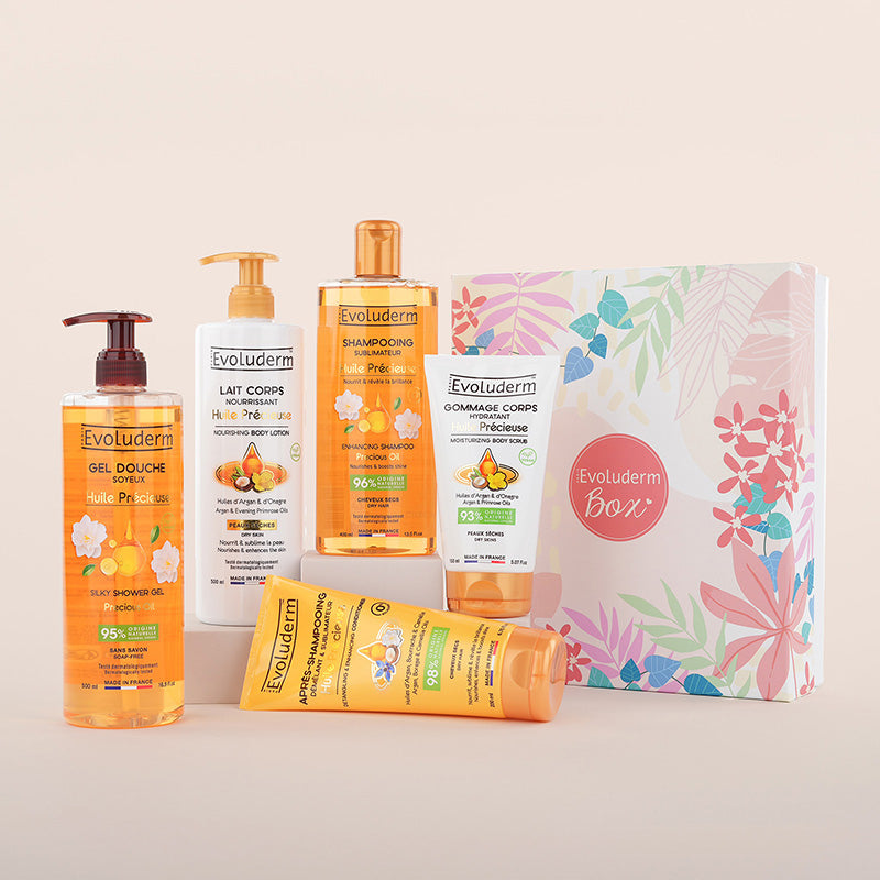 Set «Sedoso para cuerpo y cabello» con aceite precioso