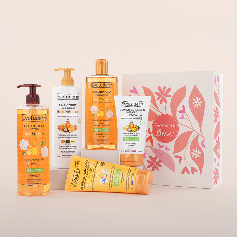 Set «Sedoso para cuerpo y cabello» con aceite precioso
