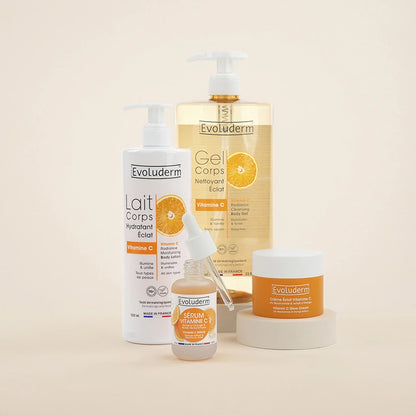 Rutina de 4 productos para el rostro y el cuerpo con vitamina C
