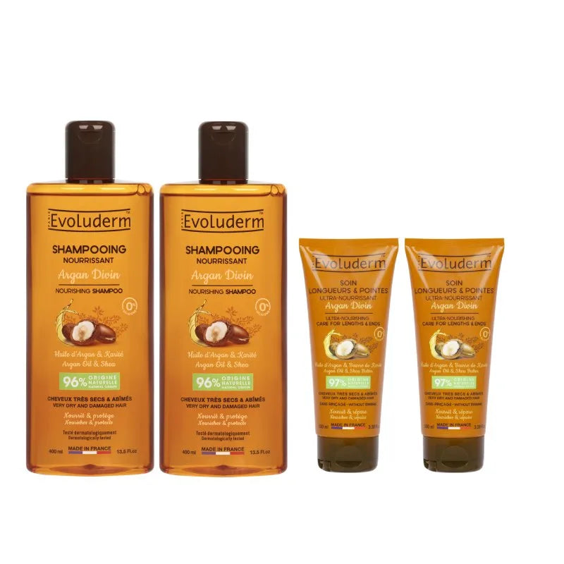 Set of 2 Argan Divin Shampoos &amp; Lengths &amp; Ends Treatments