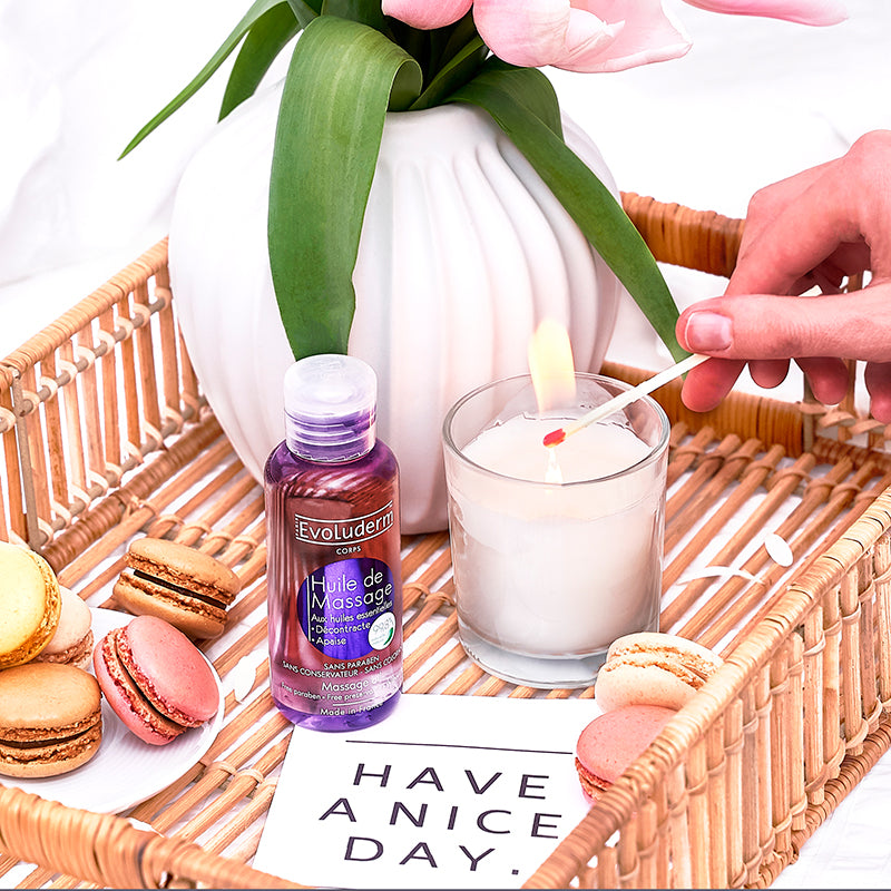 Massage oil with essential oils